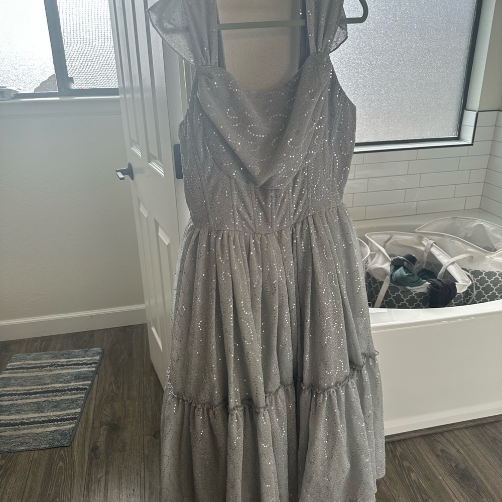 Ivy City Co. I Feel Pretty Silver Sequin Dress